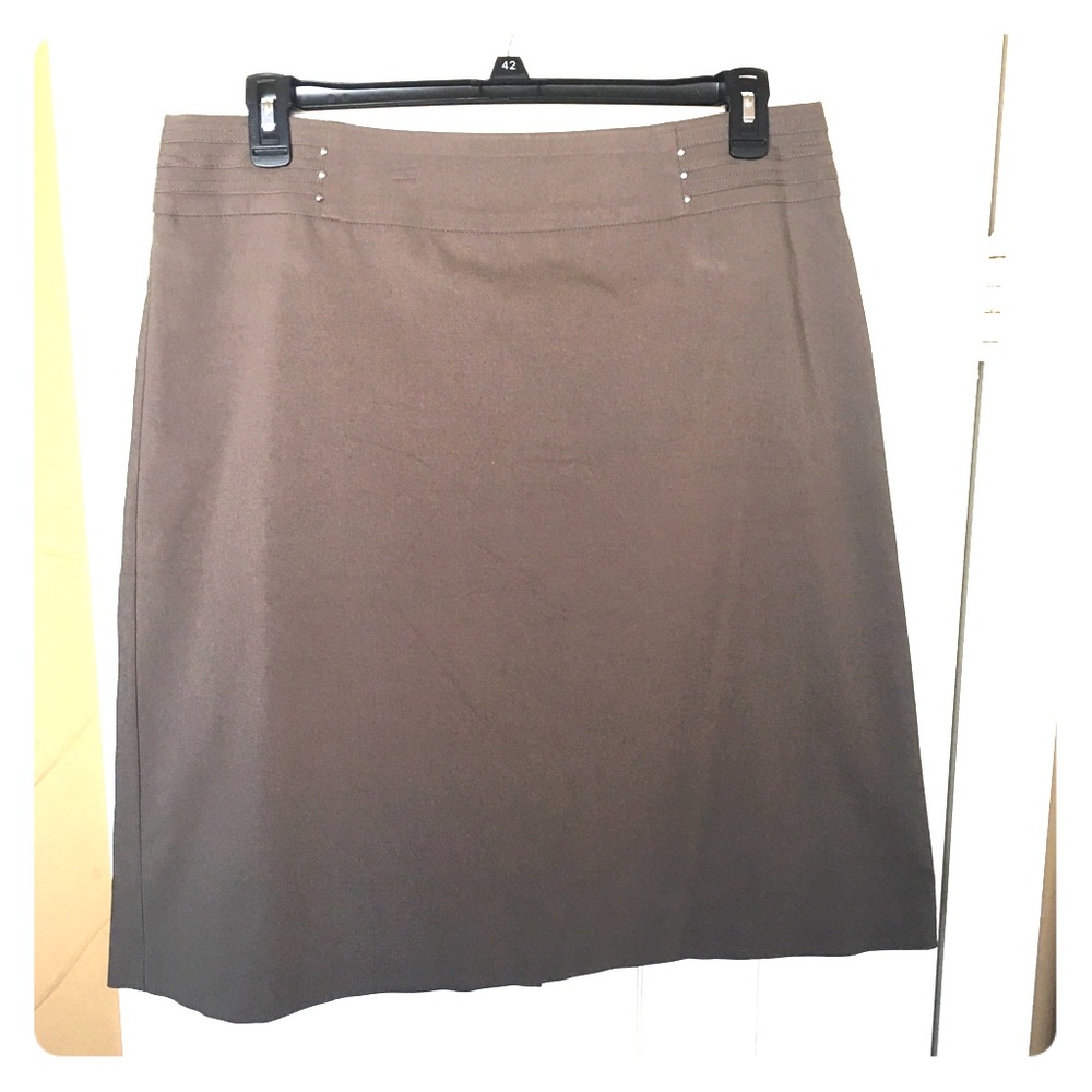 Brown stretchy pull up Aline skirt